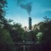 A split contrast of polluted and clean landscape