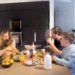 family having dinner. Environmental health for families.